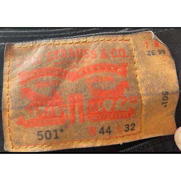 2012 New Men's 44x32 Levi's 501 Button Fly Original Black Jeans #005010660 Read - Picture 11 of 13